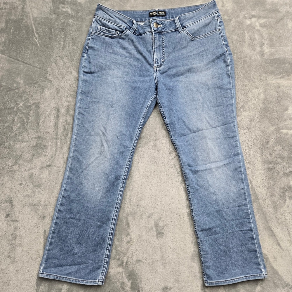 Riders by Lee Womens Size 16P 36W Blue Mid Rise Straight Leg Jeans Medium Wash